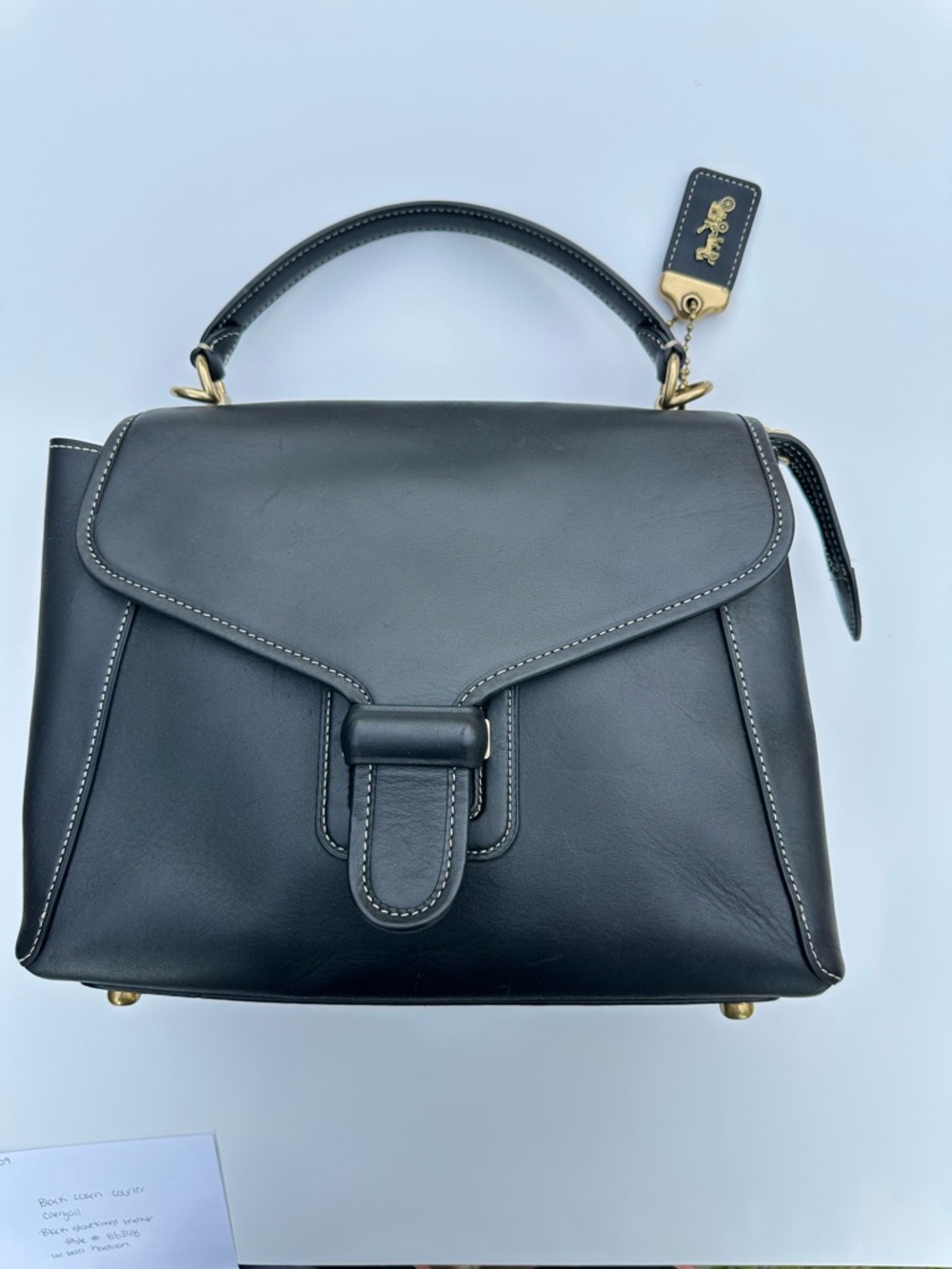 Coach Black  courier carryall Leather Top-Handle Satchel